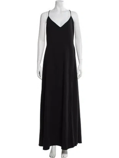 Pre-owned Nicholas V-neck Long Dress In Black