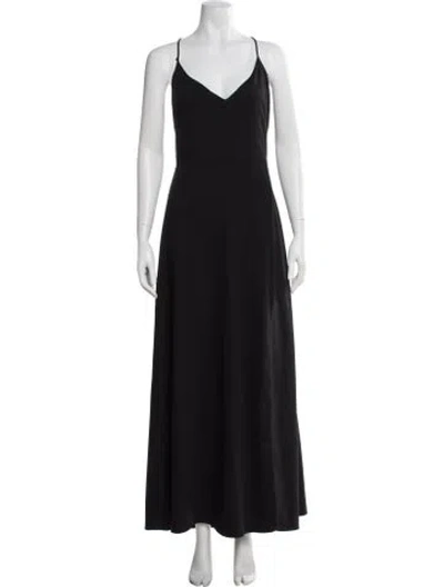 Pre-owned Nicholas V-neck Long Dress In Black