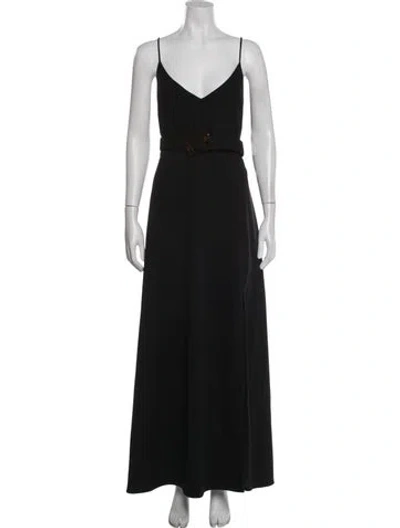 Pre-owned Nicholas V-neck Long Dress In Black