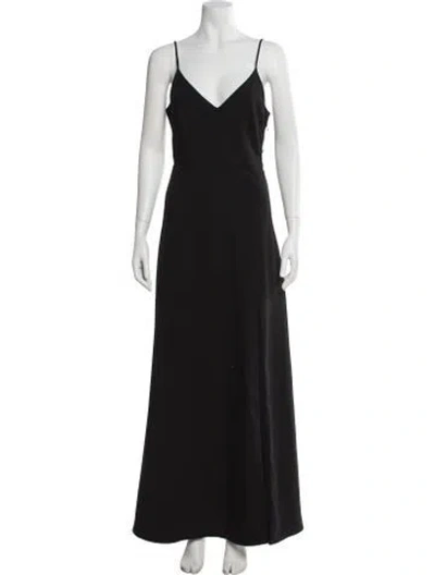 Pre-owned Nicholas V-neck Long Dress In Black