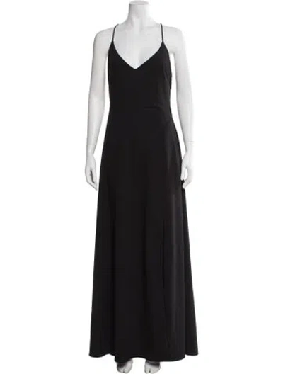 Pre-owned Nicholas V-neck Long Dress In Black