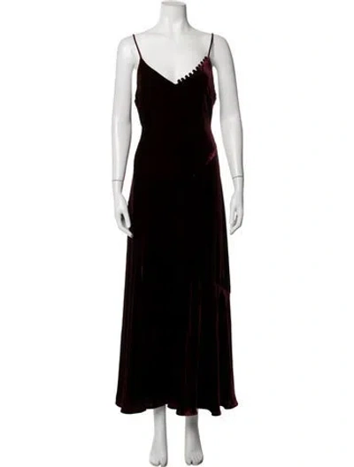 Pre-owned Nicholas V-neck Long Dress In Black