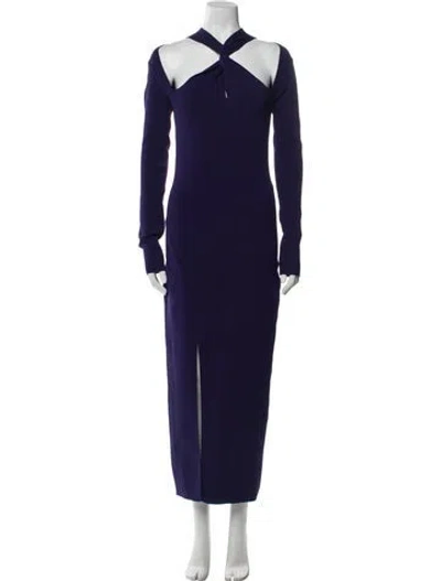 Pre-owned Nicholas V-neck Long Dress In Blue