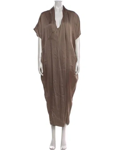 Pre-owned Nicholas V-neck Long Dress In Brown