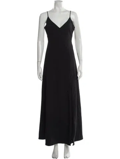 Pre-owned Nicholas V-neck Long Dress In Gray