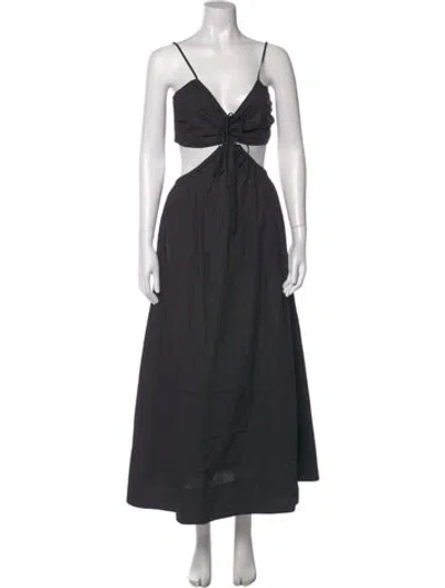 Pre-owned Nicholas V-neck Long Dress In Gray