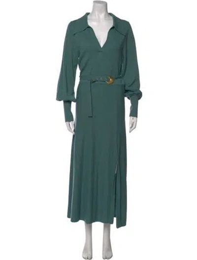 Pre-owned Nicholas V-neck Long Dress In Green