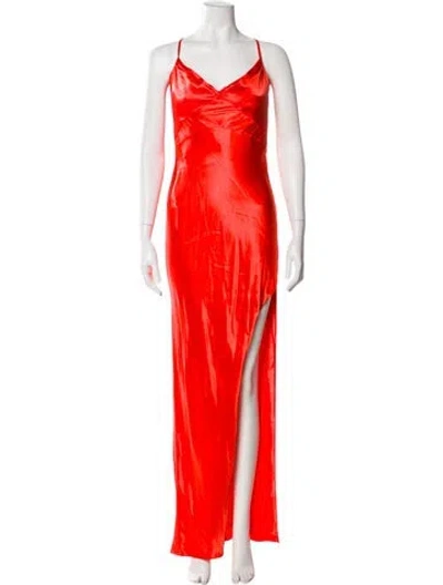 Pre-owned Nicholas V-neck Long Dress In Orange