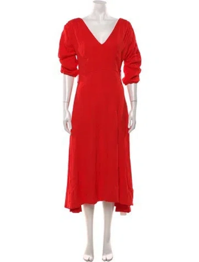 Pre-owned Nicholas V-neck Long Dress In Orange