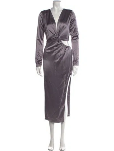 Pre-owned Nicholas V-neck Long Dress In Purple