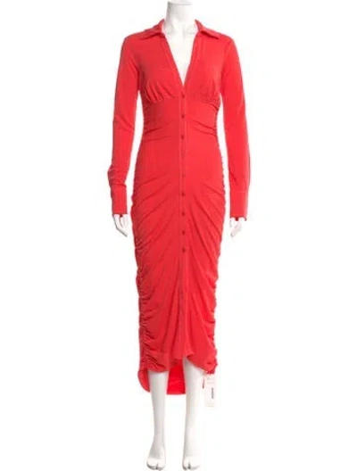Pre-owned Nicholas V-neck Long Dress In Red