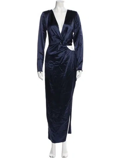 Pre-owned Nicholas V-neck Long Dress W/ Tags In Blue
