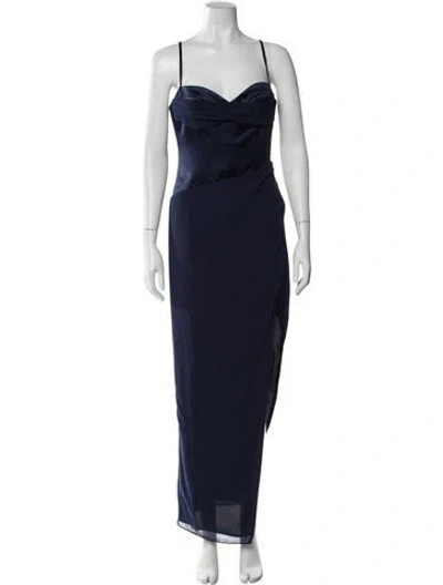 Pre-owned Nicholas V-neck Long Dress W/ Tags In Blue