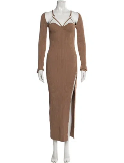 Pre-owned Nicholas V-neck Long Dress W/ Tags In Brown