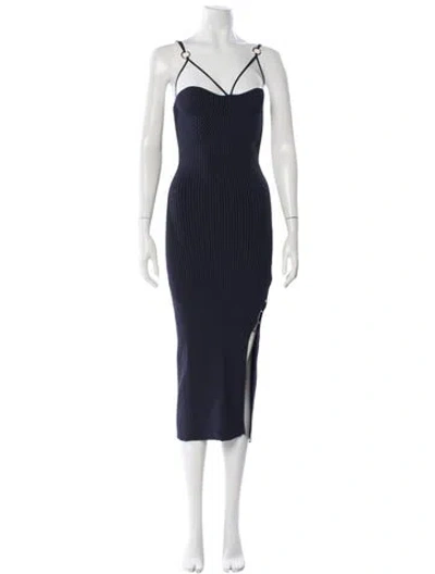 Pre-owned Nicholas V-neck Midi Length Dress In Blue