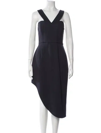 Pre-owned Nicholas V-neck Midi Length Dress In Blue
