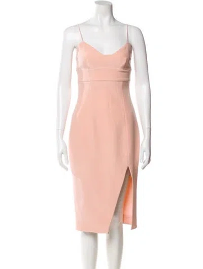Pre-owned Nicholas V-neck Midi Length Dress In Pink