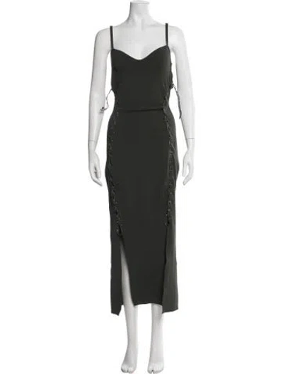 Pre-owned Nicholas V-neck Midi Length Dress W/ Tags In Green
