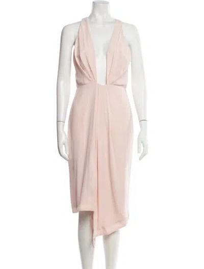 Pre-owned Nicholas V-neck Midi Length Dress W/ Tags In Pink