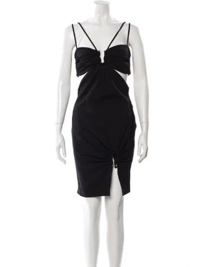 Pre-owned Nicholas V-neck Mini Dress In Black