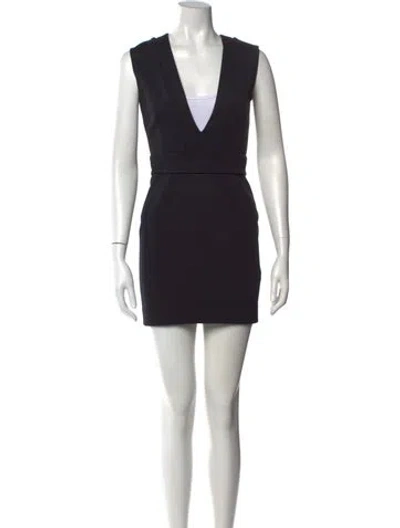 Pre-owned Nicholas V-neck Mini Dress In Black