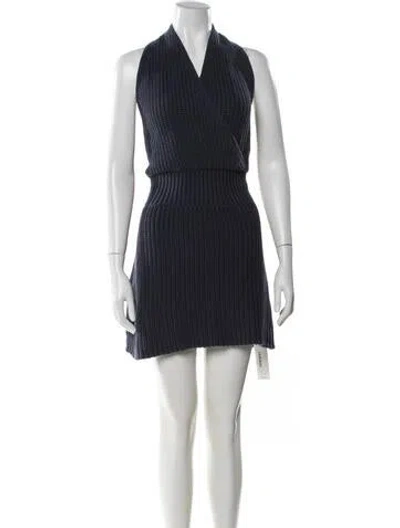 Pre-owned Nicholas V-neck Mini Dress In Blue