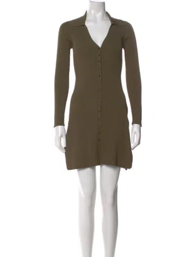 Pre-owned Nicholas V-neck Mini Dress In Green