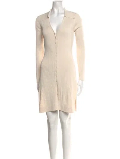 Pre-owned Nicholas V-neck Mini Dress In Neutral
