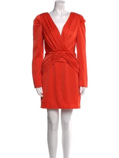 Pre-owned Nicholas V-neck Mini Dress In Orange