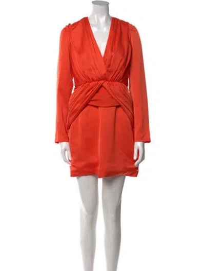 Pre-owned Nicholas V-neck Mini Dress In Orange