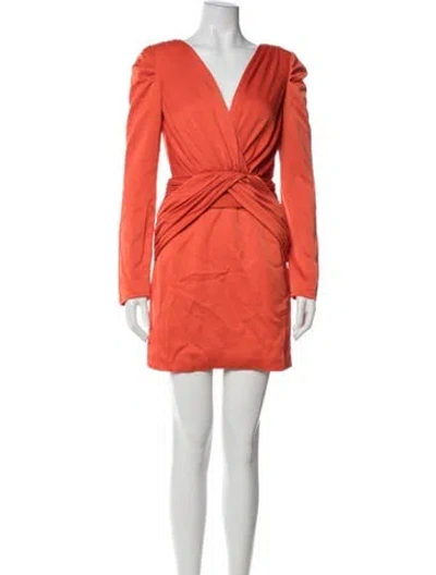 Pre-owned Nicholas V-neck Mini Dress In Orange