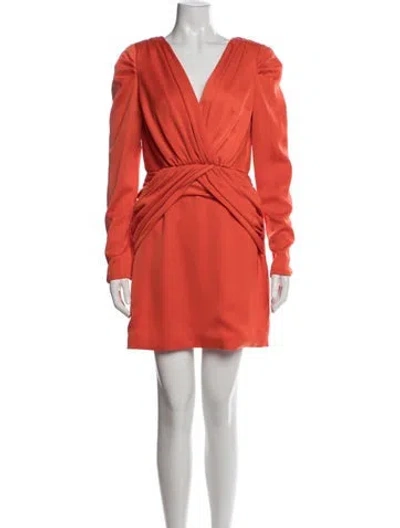 Pre-owned Nicholas V-neck Mini Dress In Orange