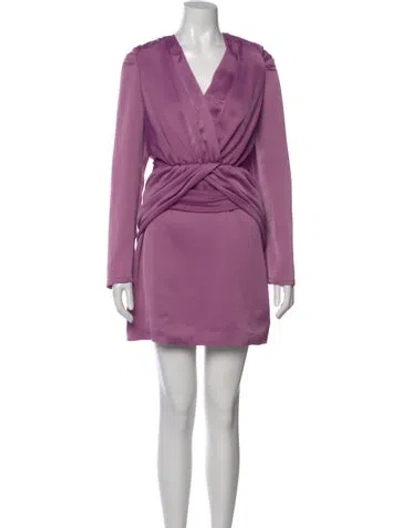 Pre-owned Nicholas V-neck Mini Dress In Purple