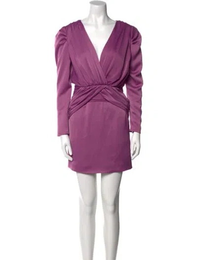 Pre-owned Nicholas V-neck Mini Dress In Purple