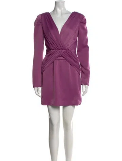 Pre-owned Nicholas V-neck Mini Dress In Purple