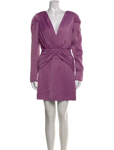 Pre-owned Nicholas V-neck Mini Dress In Purple