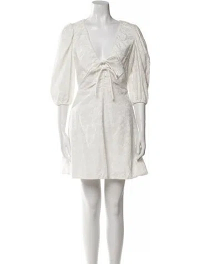 Pre-owned Nicholas V-neck Mini Dress In White