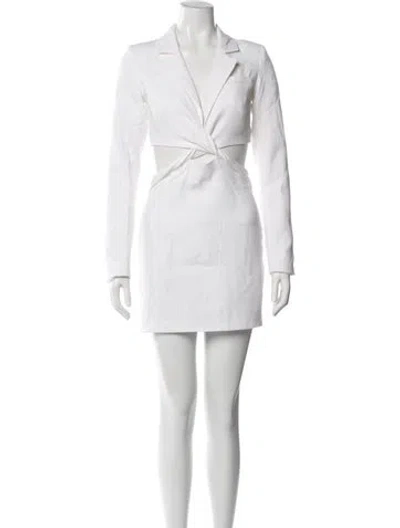 Pre-owned Nicholas V-neck Mini Dress In White