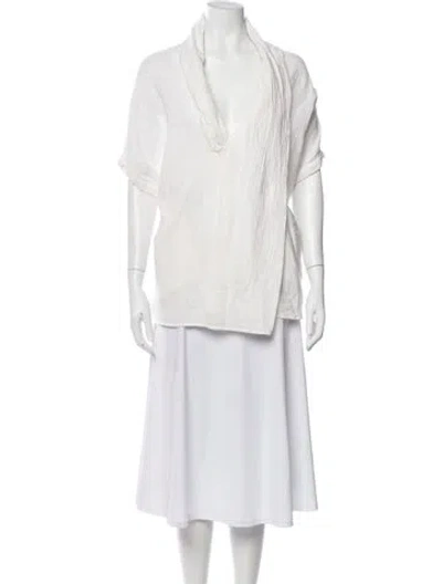 Pre-owned Nicholas V-neck Short Sleeve Top In White