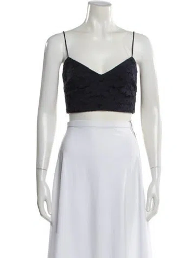 Pre-owned Nicholas V-neck Sleeveless Crop Top In White