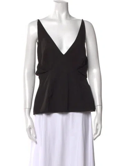 Pre-owned Nicholas V-neck Sleeveless Top In Black