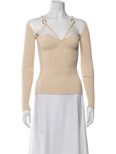 Pre-owned Nicholas V-neck Sweater In Neutral