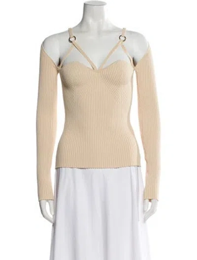 Pre-owned Nicholas V-neck Sweater In Neutral