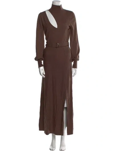 Pre-owned Nicholas Wool Long Dress In Brown