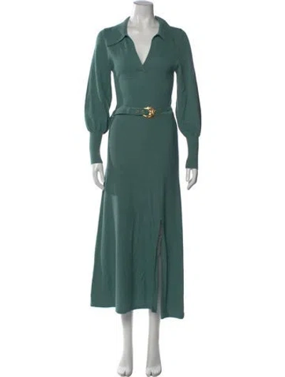 Pre-owned Nicholas Wool Long Dress In Green