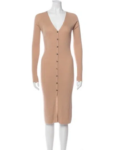 Pre-owned Nicholas Wool Midi Length Dress In Orange