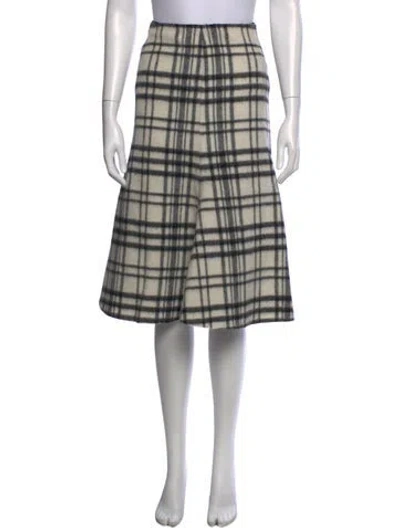 Pre-owned Nicholas Wool Midi Length Skirt In Black/white