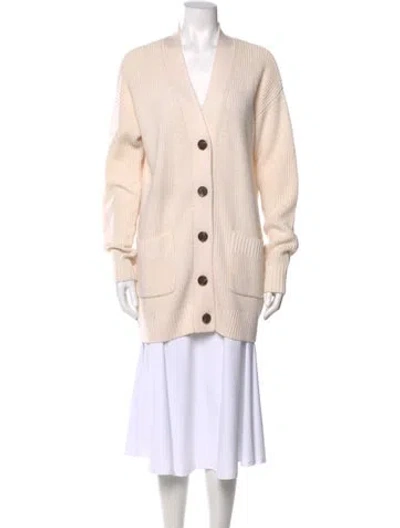 Pre-owned Nicholas Wool V-neck Sweater In Neutral