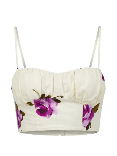 Nicholas Yulia Floral-print Spaghetti-strap Top In Neutral
