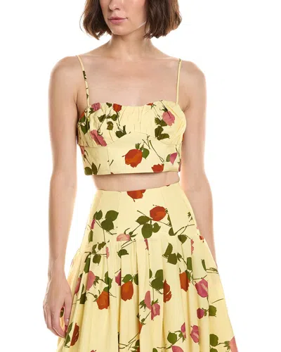 Nicholas Yulia Linen-blend Bralette In Yellow